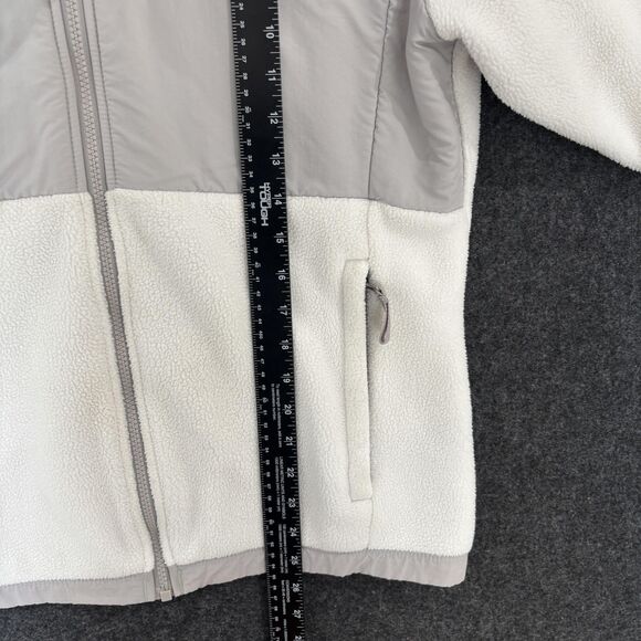 The North Face Denali Fleece Jacket Girls XL White Gray Polartec Full Zip Panels - Picture 6 of 11